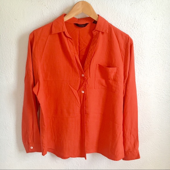 Investments Tops - 100% Silk button up long sleeve